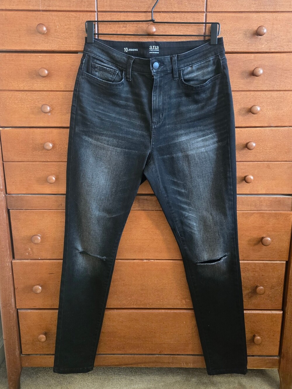 a.n.a Black Washed Distressed Skinny Jeans
